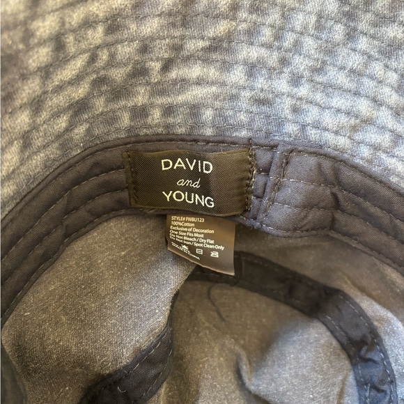 David and Young Textured Blue Soft Denim Bucket Hat - Picture 2 of 4